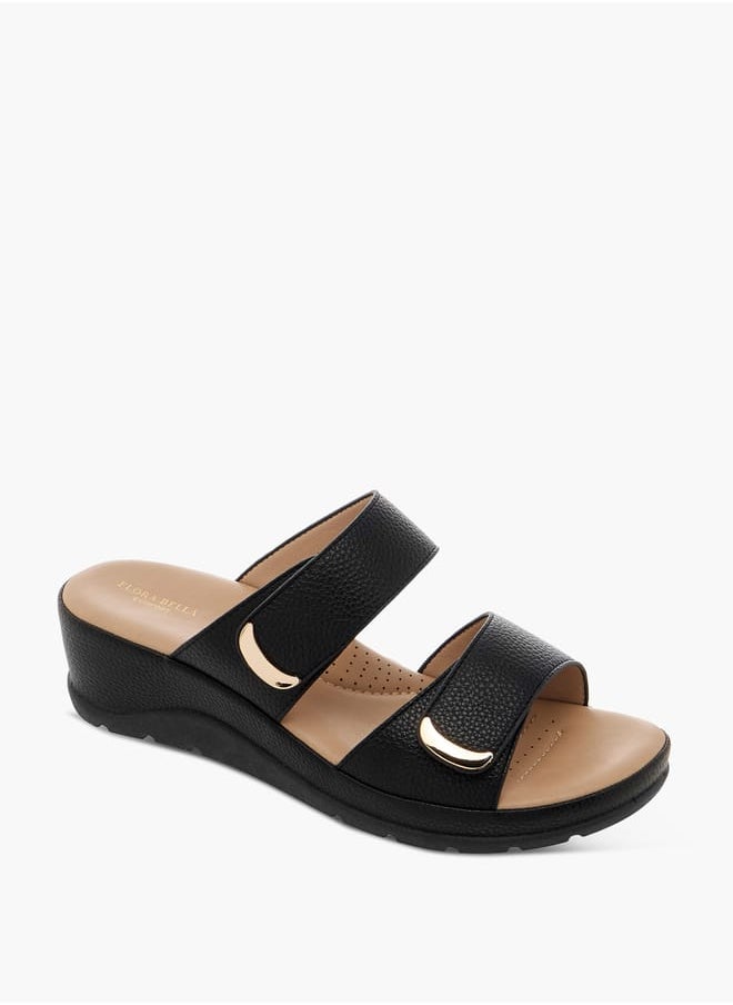 Women Monogram Print Slip-On Comfort Sandals