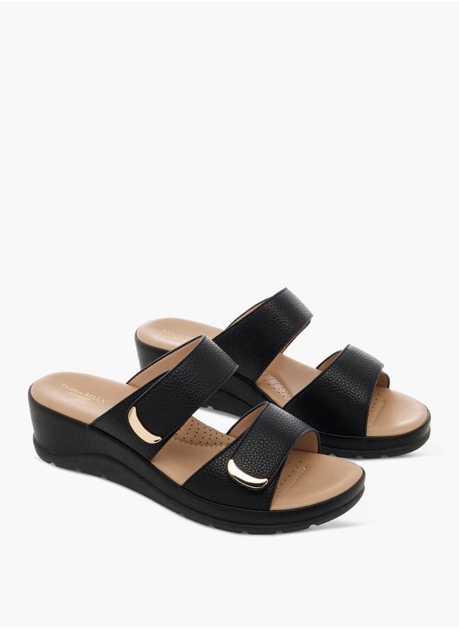 Women Monogram Print Slip-On Comfort Sandals