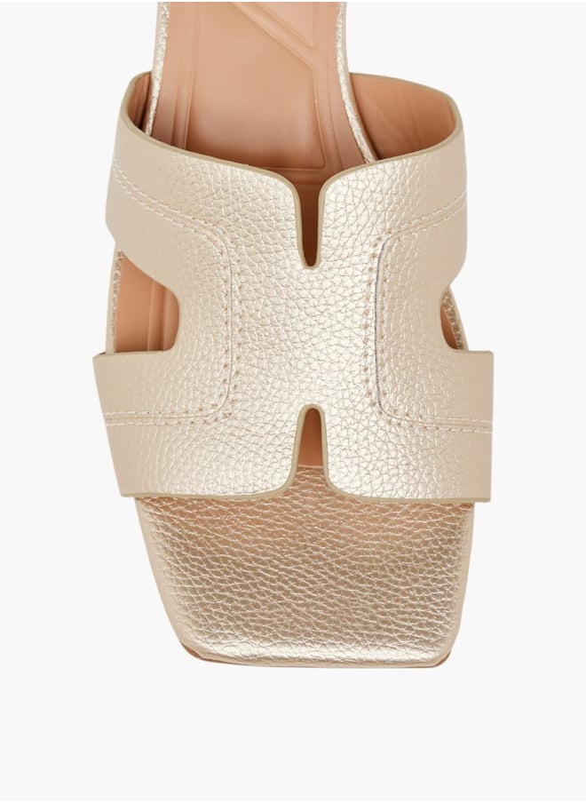 Women's Stitch Detail Slip-On Sandals with Wedge Heels