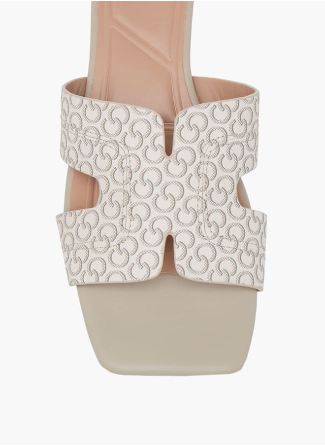 Women's Stitch Detail Slip-On Sandals with Wedge Heels