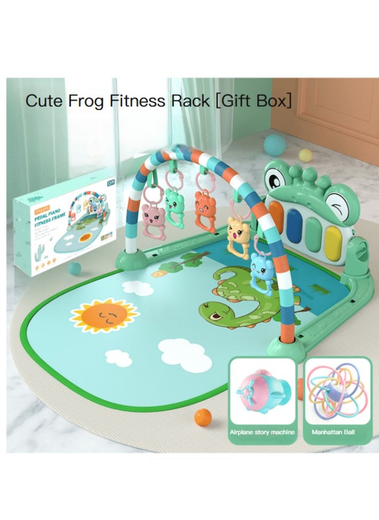 Piano Gym Rack Toys 0-1 Year Old Baby Music Light Light and Gentle Newborn Music Pedals Piano Children's Educational Early Education Toys Fitness Mat 72x58x38cm