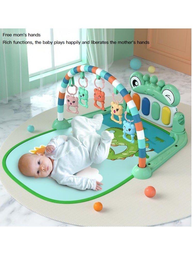 Piano Gym Rack Toys 0-1 Year Old Baby Music Light Light and Gentle Newborn Music Pedals Piano Children's Educational Early Education Toys Fitness Mat 72x58x38cm