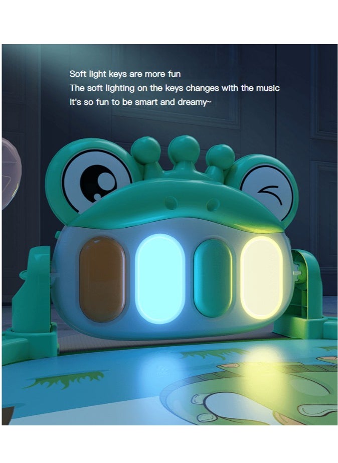 Piano Gym Rack Toys 0-1 Year Old Baby Music Light Light and Gentle Newborn Music Pedals Piano Children's Educational Early Education Toys Fitness Mat 72x58x38cm