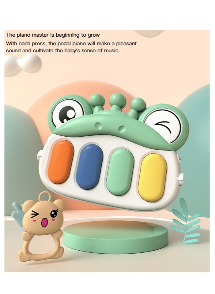 Piano Gym Rack Toys 0-1 Year Old Baby Music Light Light and Gentle Newborn Music Pedals Piano Children's Educational Early Education Toys Fitness Mat 72x58x38cm
