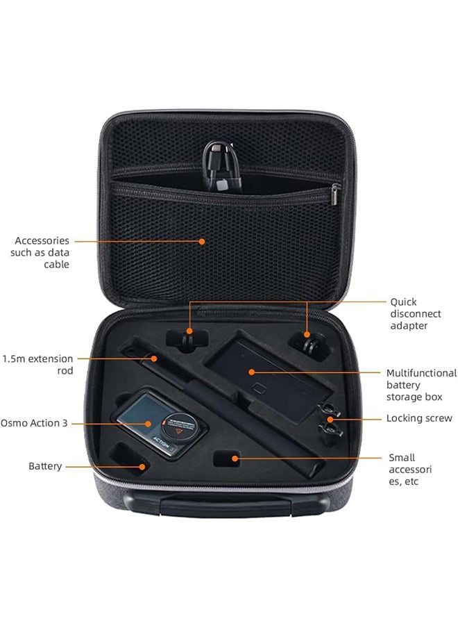 Carrying Case Compatible with DJI Osmo Action 5 PRO/Action 4/Action 3 Camera Accessories, Surface-Waterproof Travel Portable Shockproof Storage Bag