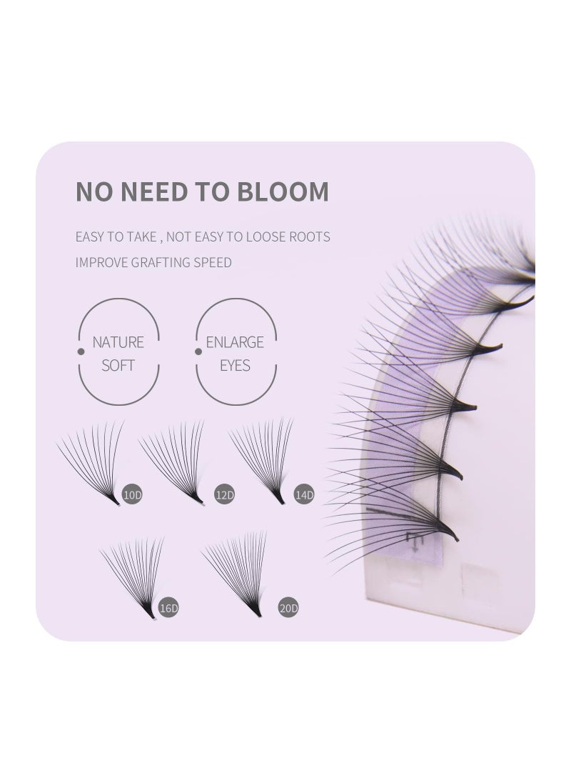 Premade Fans Eyelash Extensions 10D Thickness 0.05 C Curl 8-15mm Mix Short Stem Pointy Base Premade Volume Lash Extensions C D Curl(10D-C-0.05,8-15mm Mix)