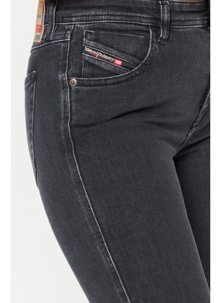 Women Skinny Fit Washed Stretchable Jeans, Black