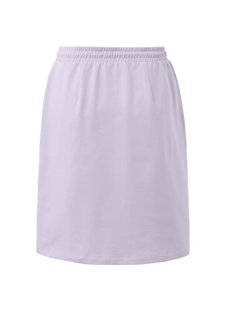 Women Plain Sweat Drawstring Skirt, Lavender
