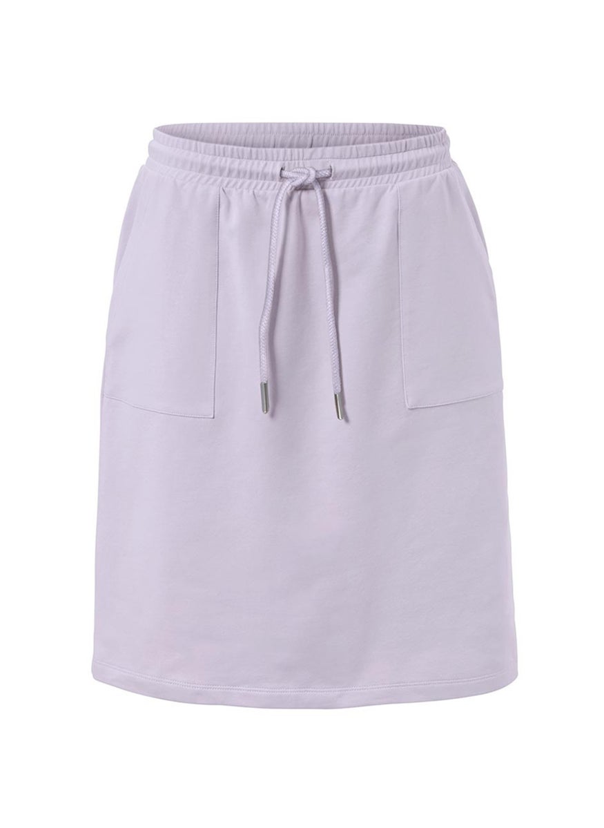 Women Plain Sweat Drawstring Skirt, Lavender