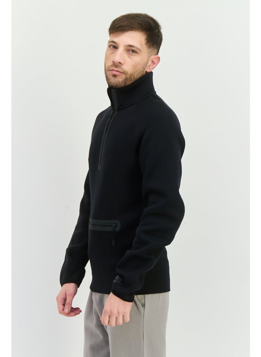 Men Sportswear Fit Long Sleeves Outdoor Sweatshirt, Black