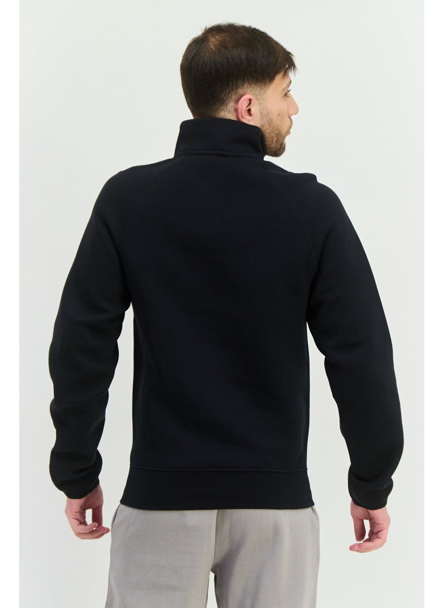 Men Sportswear Fit Long Sleeves Outdoor Sweatshirt, Black