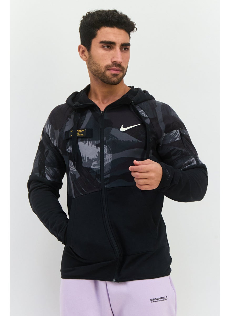 Men Sportswear Fit Long Sleeve  Outdoor Sweatshirt, Black