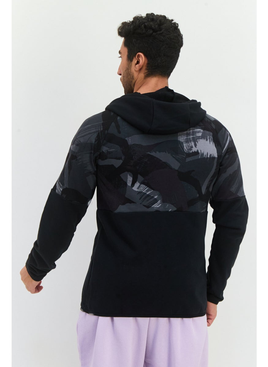 Men Sportswear Fit Long Sleeve  Outdoor Sweatshirt, Black