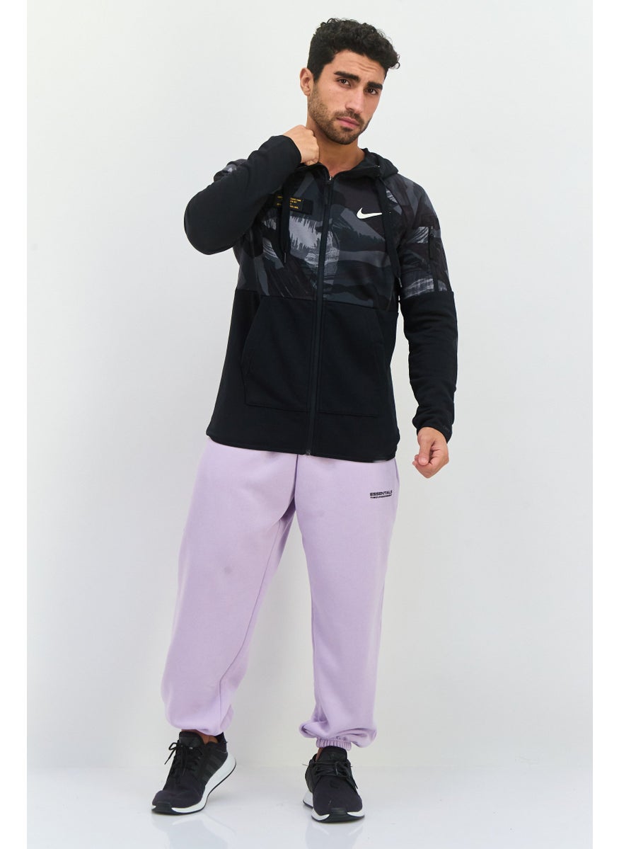 Men Sportswear Fit Long Sleeve  Outdoor Sweatshirt, Black
