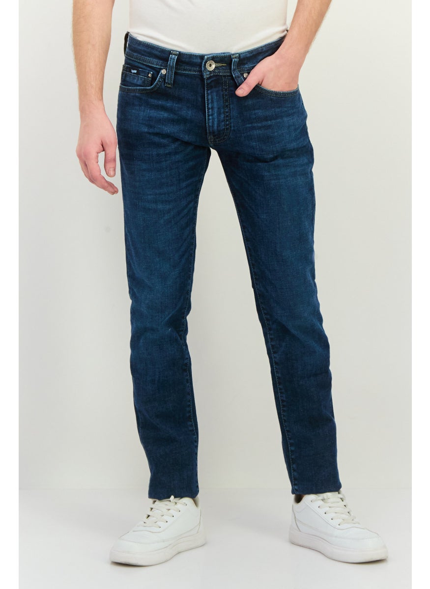 Men Skinny Fit Washed Stretchable Denim Jeans, Blue