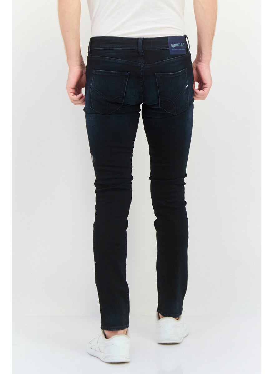 Men Skinny Fit Washed Denim Jean, Navy