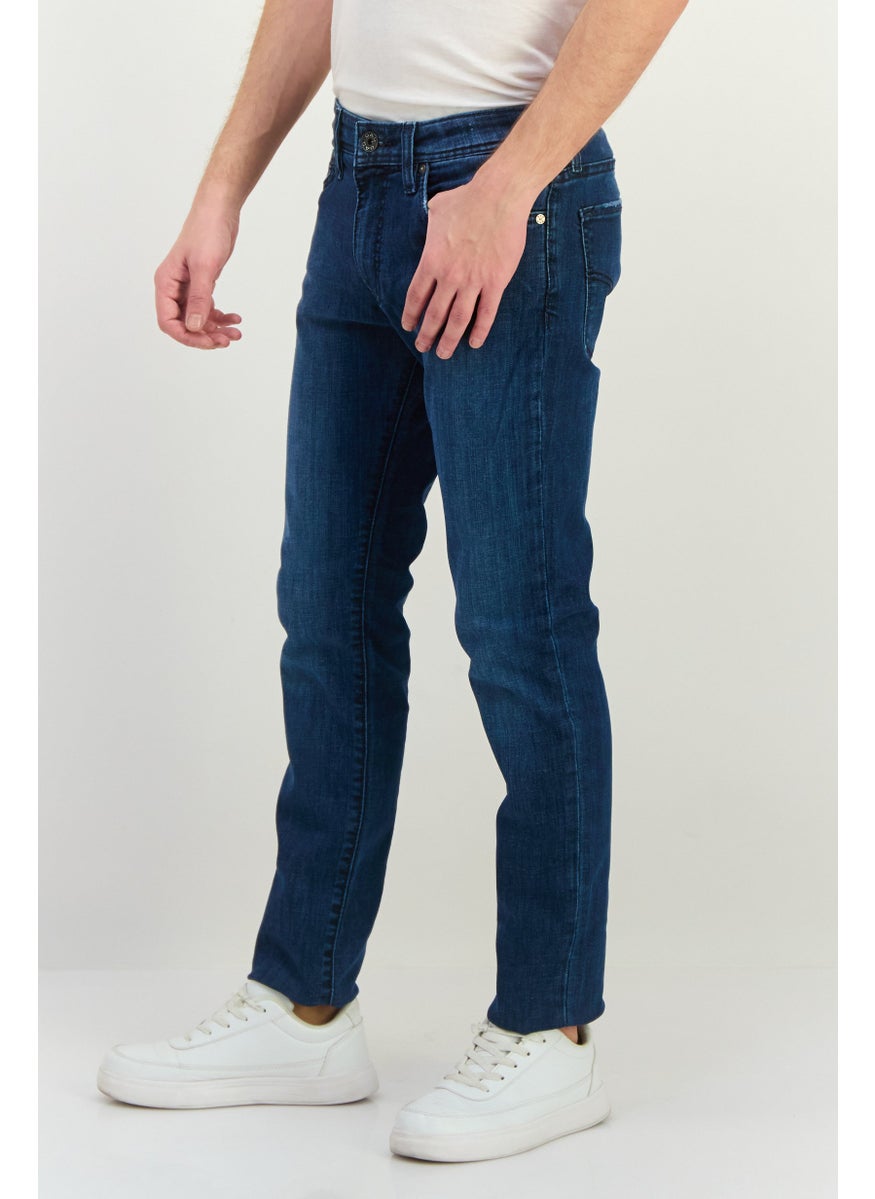 Men Skinny Fit Washed Stretchable Jeans, Blue