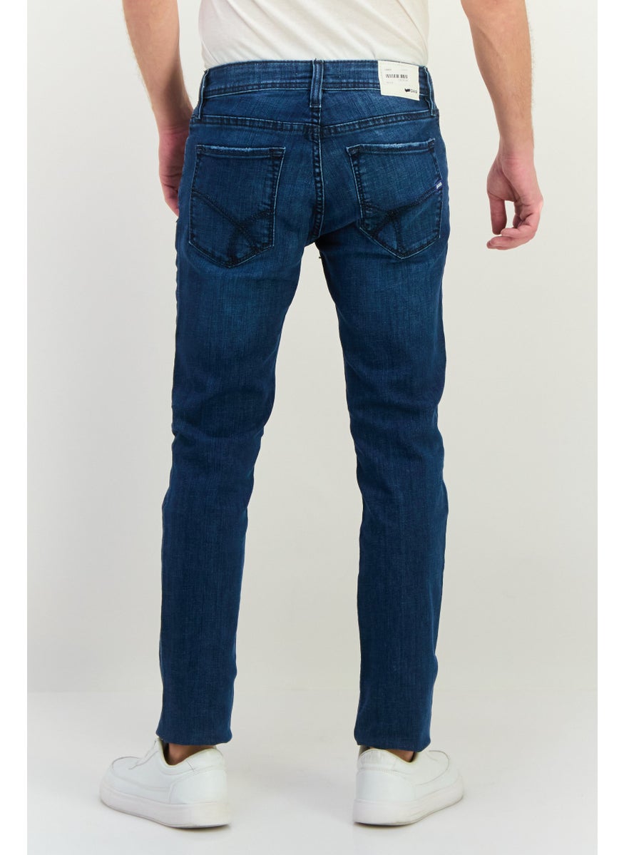 Men Skinny Fit Washed Stretchable Jeans, Blue