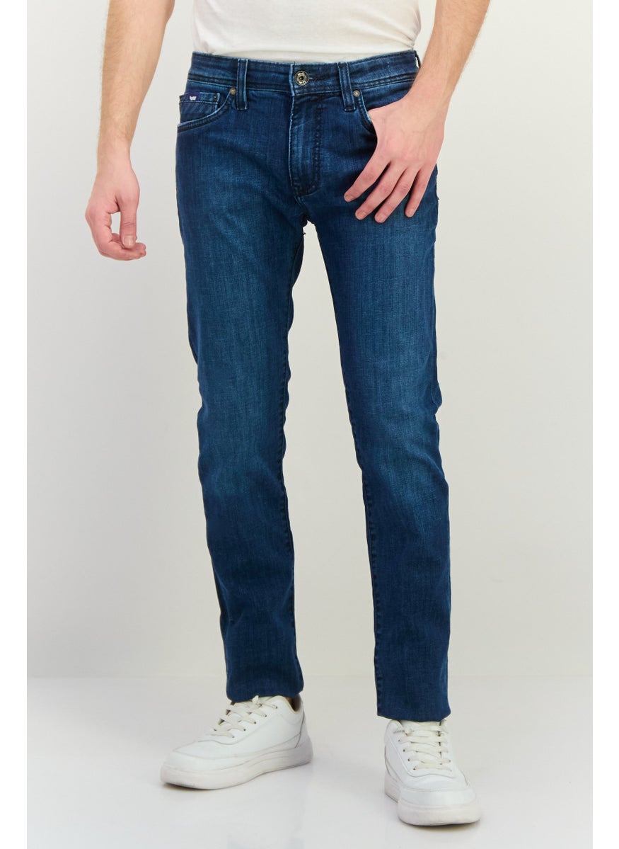 Men Skinny Fit Washed Stretchable Jeans, Blue