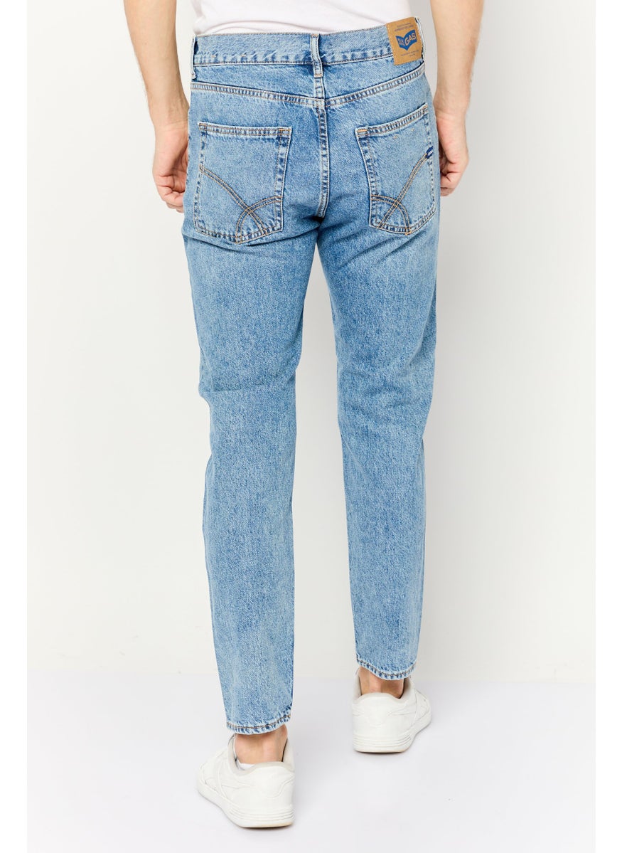 Men Tapered Fit Rip Non Stretchable Denim Jeans, Blue