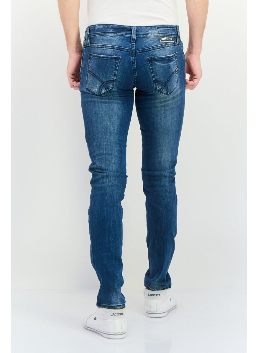 Men Skinny Fit Washed Stretchable Jeans, Blue