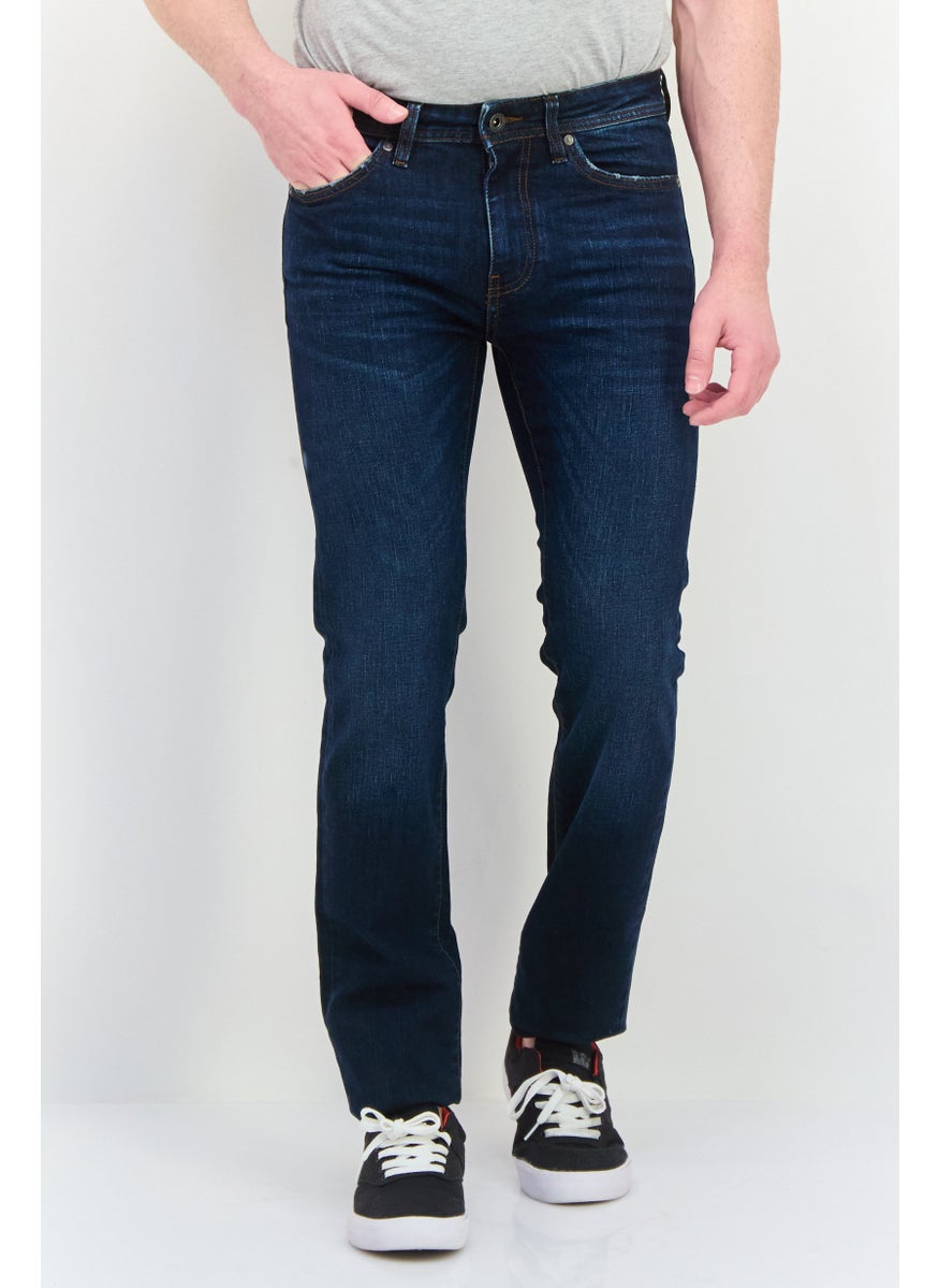 Men Slim Fit Wash Stretchable Denim Jeans, Blue