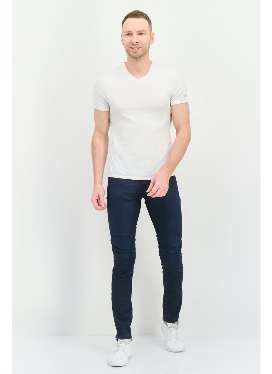Men Slim Fit Plain Stretchable Denim Jeans, Blue
