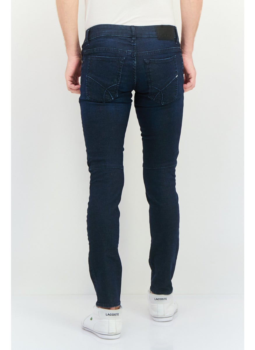 Men Slim Fit Plain Stretchable Denim Jeans, Blue
