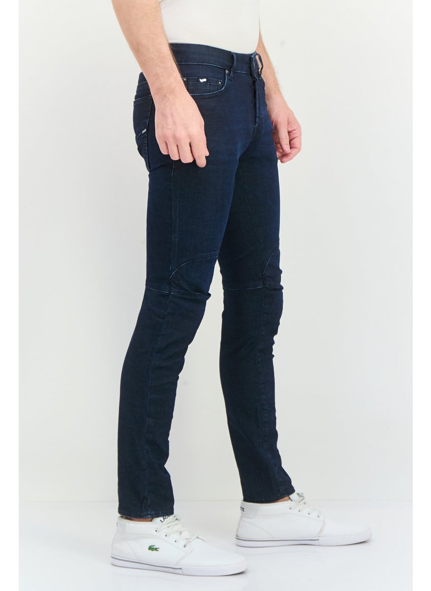 Men Slim Fit Plain Stretchable Denim Jeans, Blue