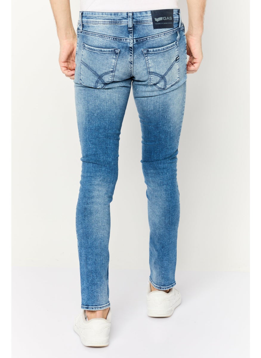 Men Skinny Fit Wash Stretchable Denim Jeans, Blue