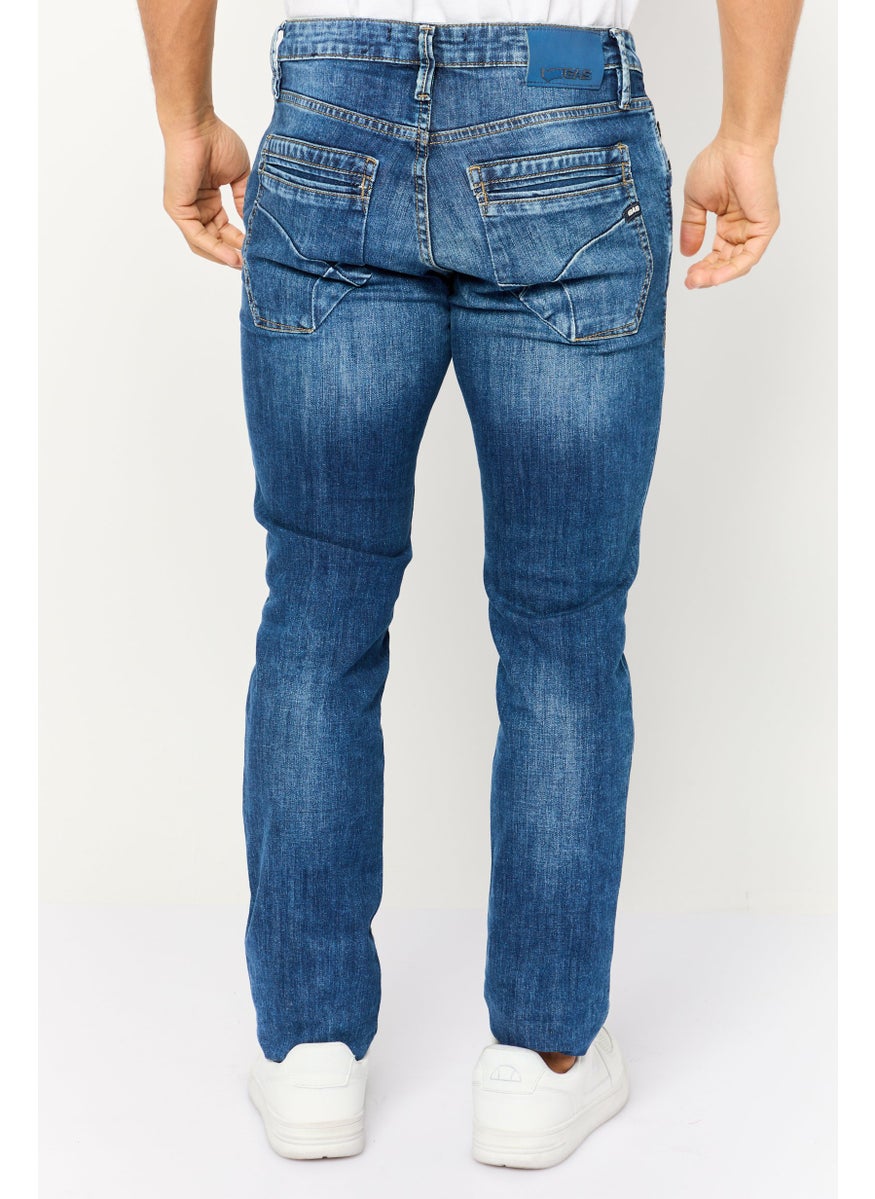 Men Slim Fit Washed Stretchable Albert Jeans, Blue