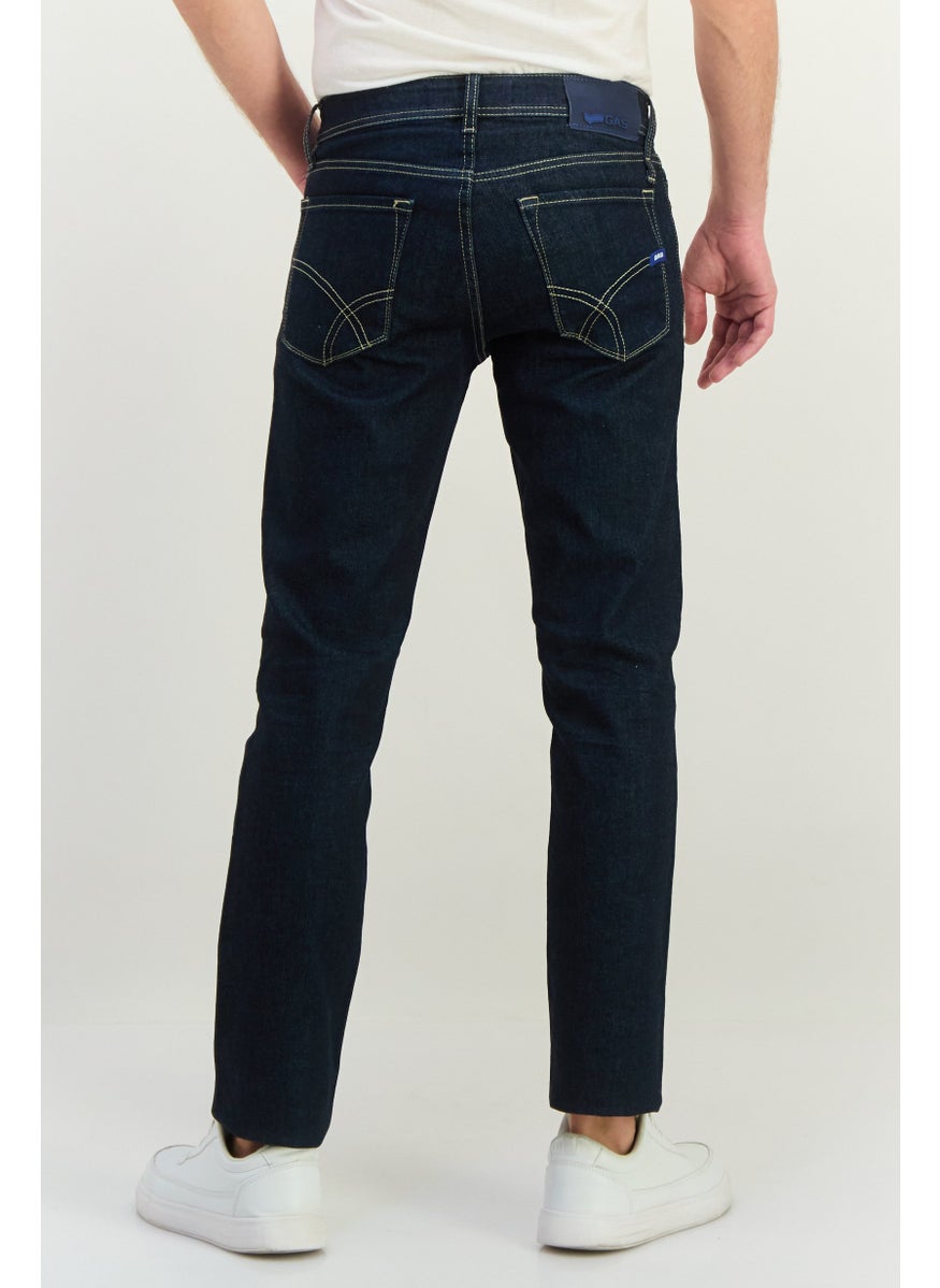 Men Regular Fit Washed Denim Jean, Blue