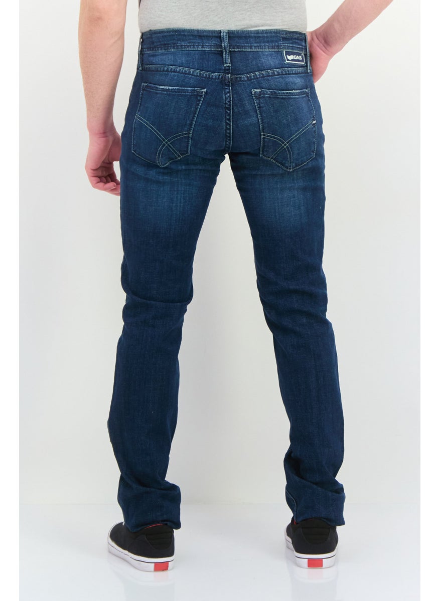 Men Regular Fit Wash Stretchable Denim Jeans, Blue