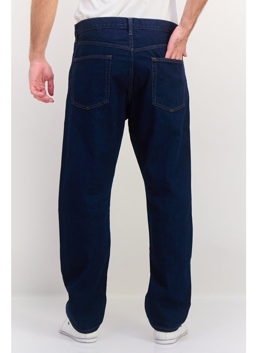 Men Original Fit Plain No Stretchable Denim, Navy