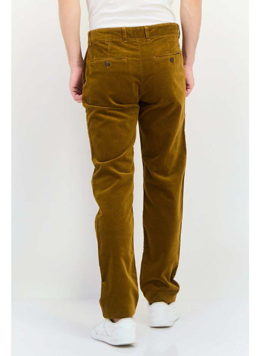 Men Regular Fit Ribbed Allister Corduroy Pants, Brown