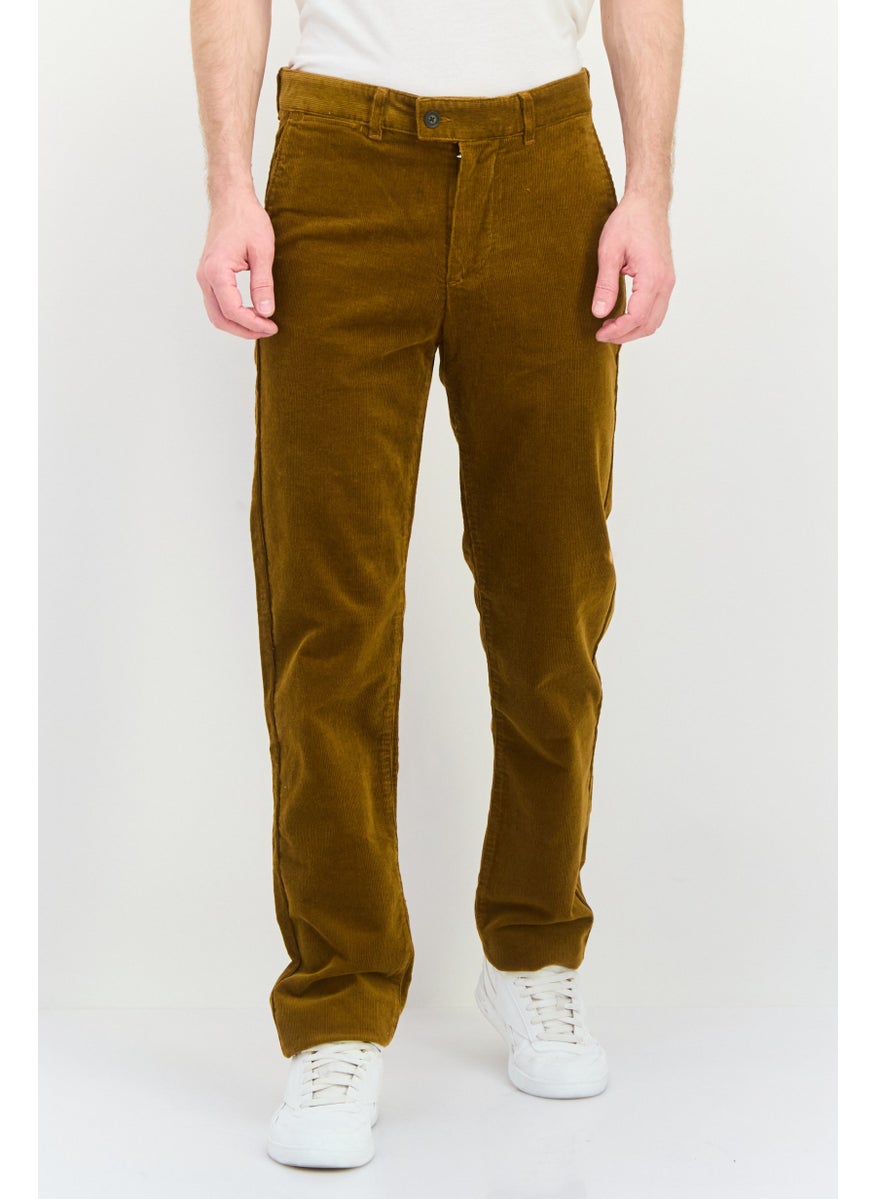 Men Regular Fit Ribbed Allister Corduroy Pants, Brown