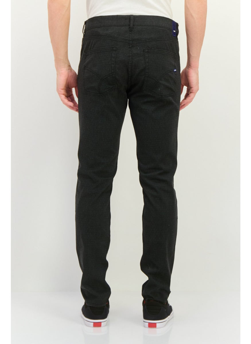 Men Slim  Fit Solid Chino Pants, Charcoal