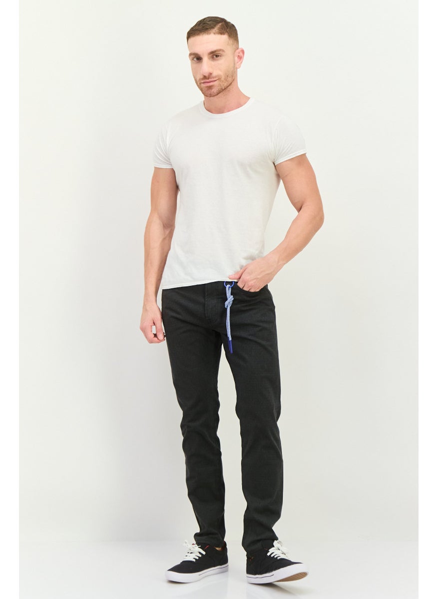 Men Slim  Fit Solid Chino Pants, Charcoal