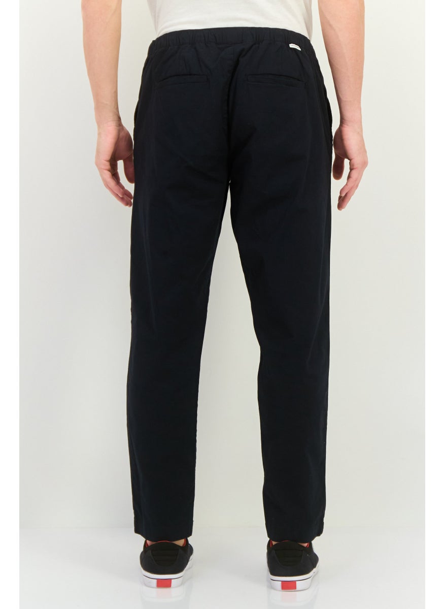 Men Regular Fit Solid Chino Pants, Navy