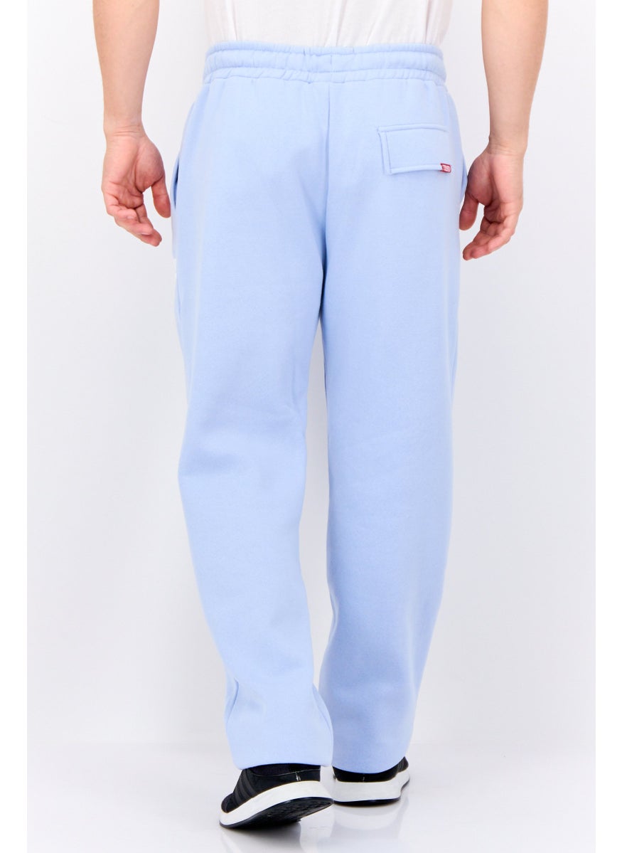 Men Regular Fit Brand Logo Jogger Pants, Light Blue