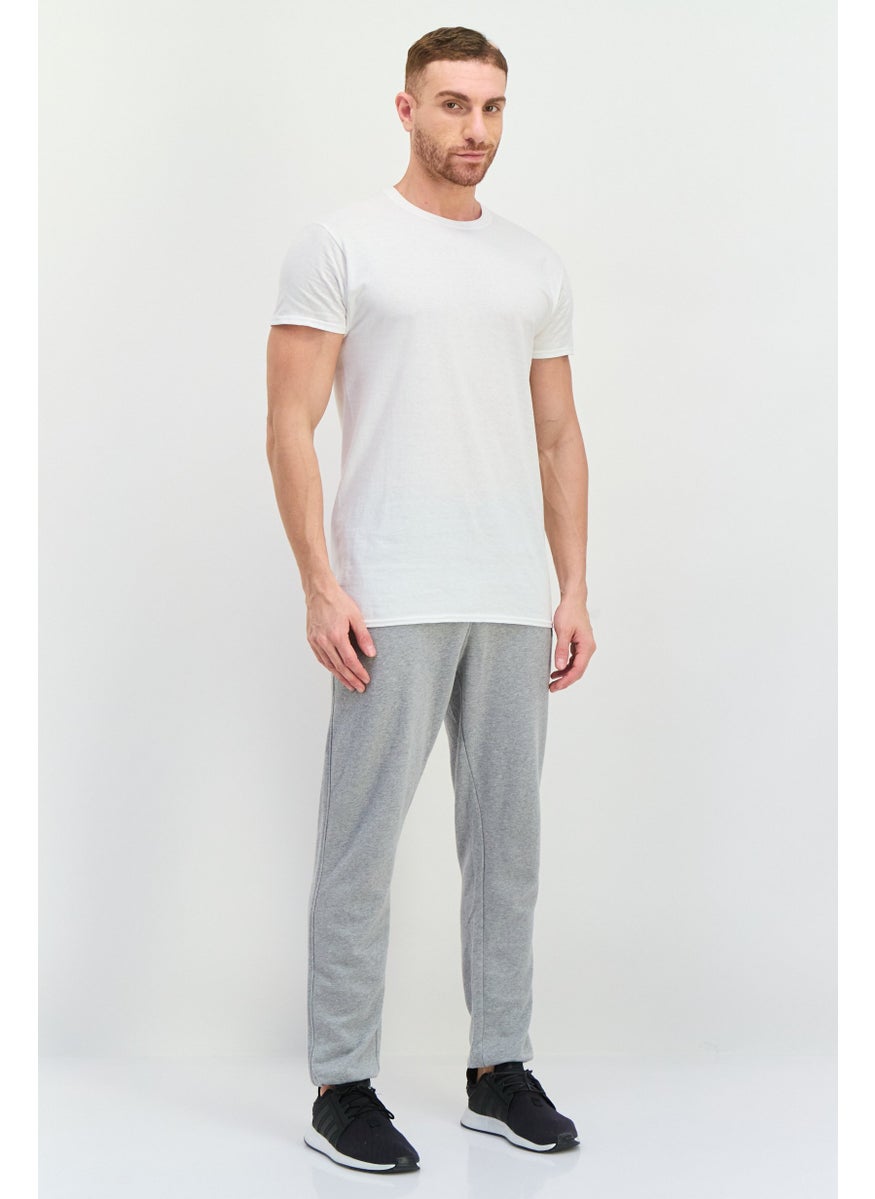 Men Regular Fit Brand Logo Jogger Pants, Grey