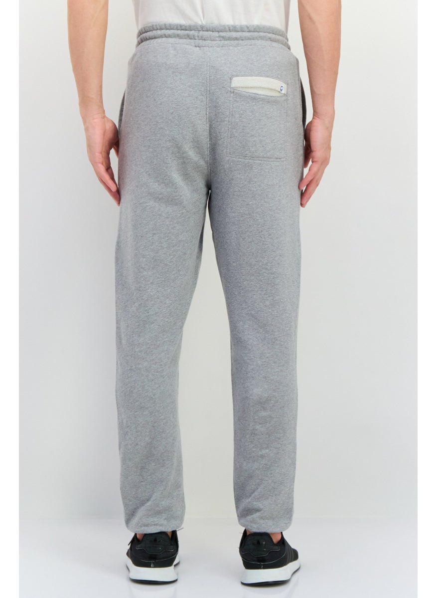 Men Regular Fit Brand Logo Jogger Pants, Grey