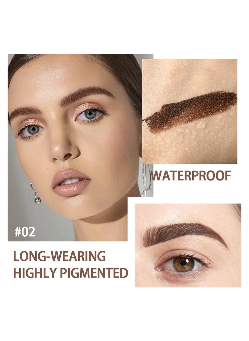 4 Colors High Concentration of Thickening Brow Mascara Eyebrow Gel, Waterproof High Color Rendering Volumizing Brow Mascara with Eyebrow Brush, 48 Hours Semi-Permanent Tinted Eyebrow Fashion