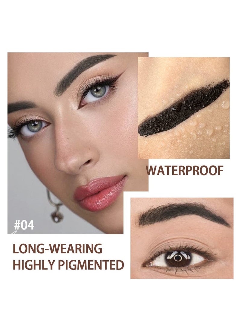 4 Colors High Concentration of Thickening Brow Mascara Eyebrow Gel, Waterproof High Color Rendering Volumizing Brow Mascara with Eyebrow Brush, 48 Hours Semi-Permanent Tinted Eyebrow Fashion