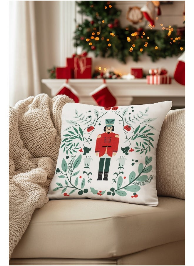Koza Home Charm Tin Soldier Printed White Cushion 43X43 35264A 43 x 43