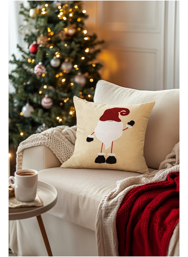 Koza Home Charm Santa Claus Punch Embroidery Beige Cushion 43X43 35251A 43 x 43