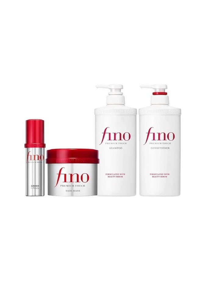 Premium Touch Moist Shampoo 550 ml & Conditioner 550 ml & treatment mask 230 gm & Hair oil 70 ml hair care set Strengthen, nourish and restore dry hair, dry scalp and damaged hair