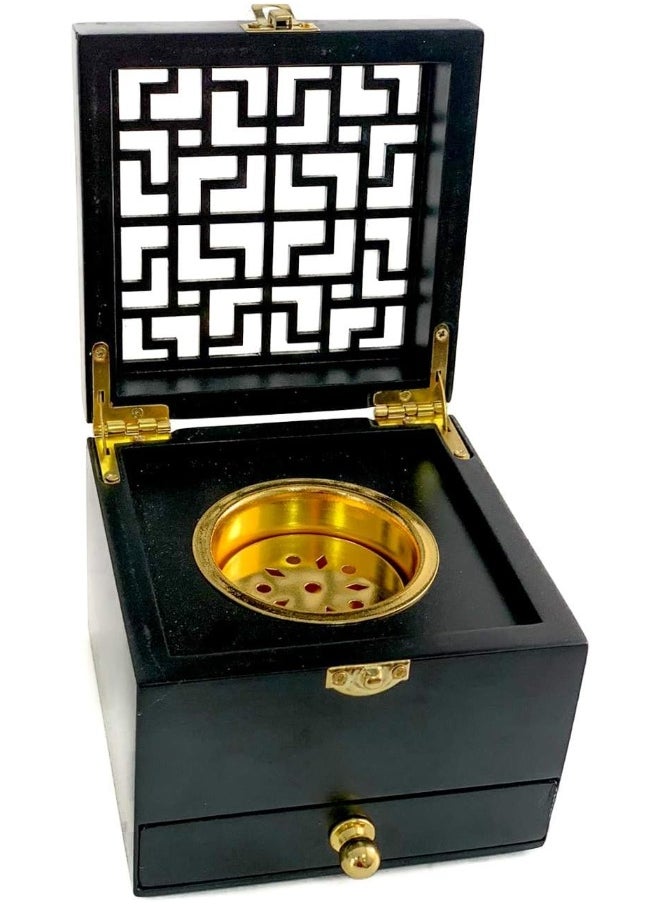 Nazareth Store Wooden Incense Burner Resin Holder - Black