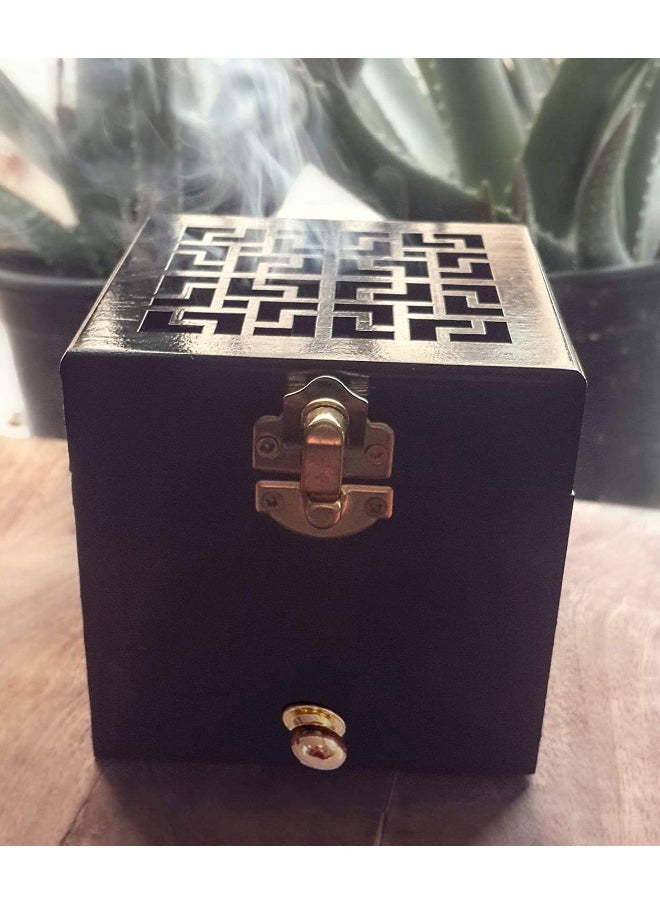 Nazareth Store Wooden Incense Burner Resin Holder - Black