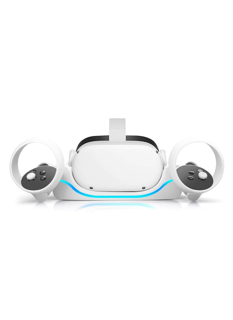 Charging Station for Oculus Quest 2 USB Charging Dock Stand for VR Headset High-Speed Charging Station Stand With Breathing Light for Quest 2 Handle Storage Dock